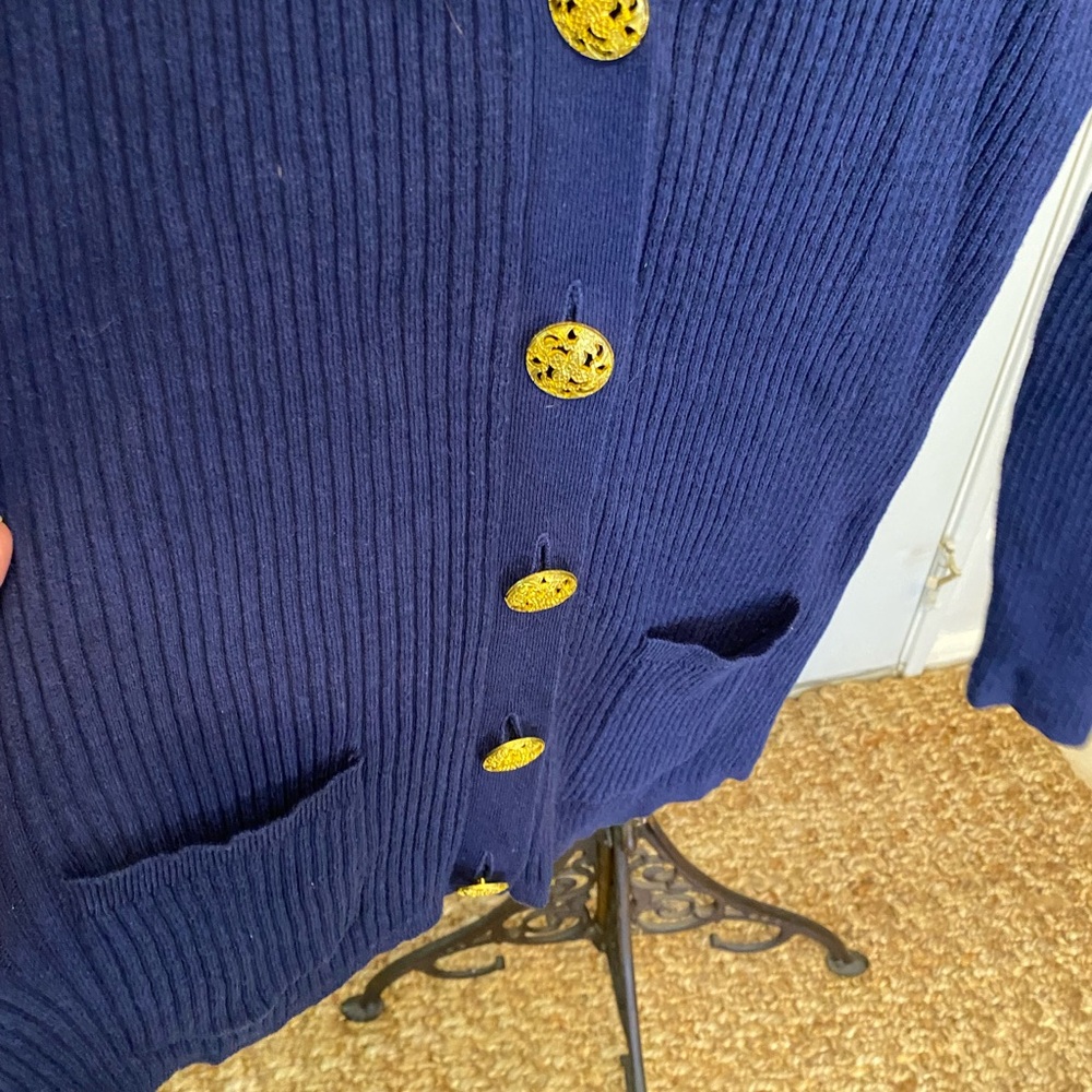 Soft Surroundings Ribbed Knit Cardigan Sweater Button Down L - Picture 4 of 9